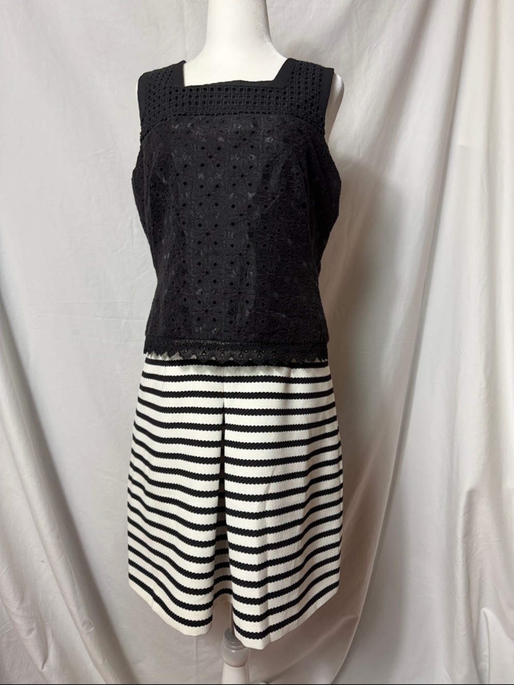 Karen Millen Black Floral Eyelet Dress